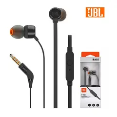 JBL - Audífonos T110 Negros Extra Bass Con Micrófono