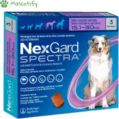 NEXGARD - Spectra 15 a 30kg x3 tabs - Antipulgas y antiparasitario