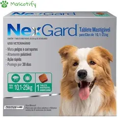 NEXGARD - 10 a 25kg x1 tab - 68mg Antipulgas para perros