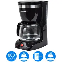 DAEWOO - Cafetera negra dcm-1859 1.25l 12 tazas