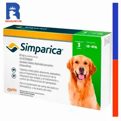 SIMPARICA - Antipulgas Para Perro 20 a 40 kg 80 mg caja 3un