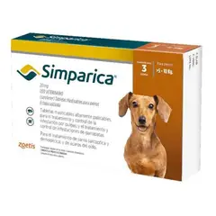 SIMPARICA - Antipulgas 20 mg X 3 Tabletas 5 - 10 KG