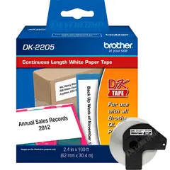Brother - Cinta Brother DK-2205 (62 mm x 30,4 m) para etiquetadora brother