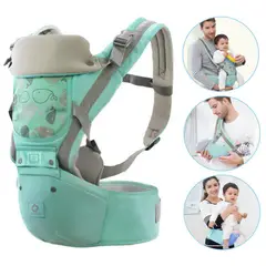 GENERICO - Canguro para Bebé Ergonómico Ballena 3 en 1 Verde Agua