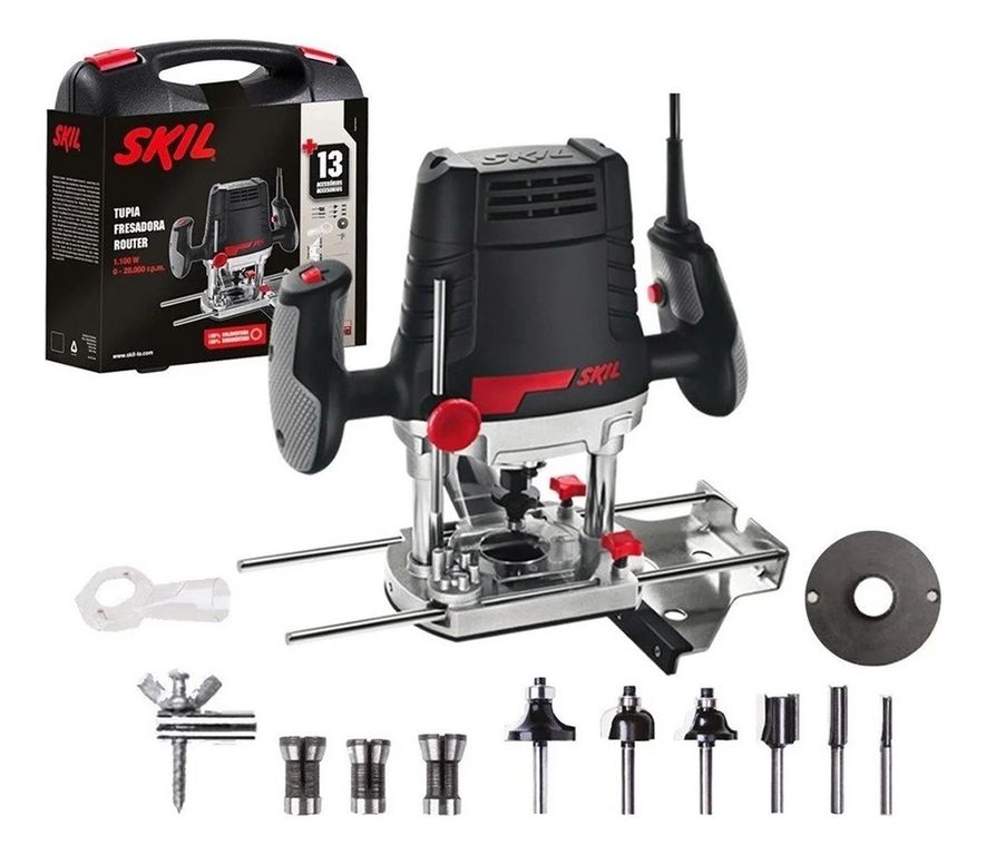 Fresadora ruteadora 1831 skil 1100w + 13 accesorios