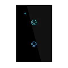 OEM - Interruptor Inteligente Wifi Táctil 2 Botones Con/Sin Neutro Negro