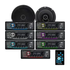 AIWA - Combo Autoradio Bluetooth Desmontable 2 Parlantes 16cm AIWA CAW-2016BT