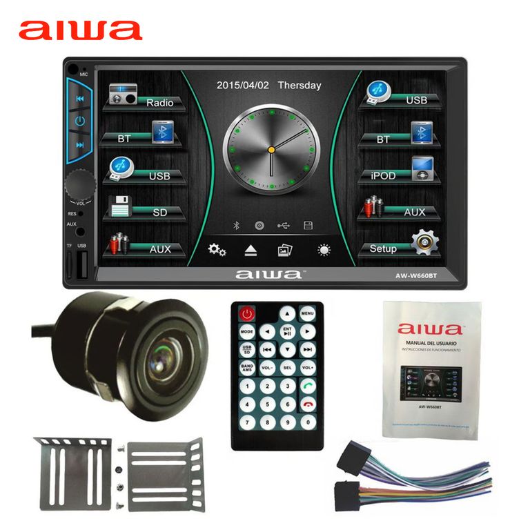 Autoradio Bluetooth Mirrorlink Pantalla 7 Pulgadas + Camara AW-W660BT