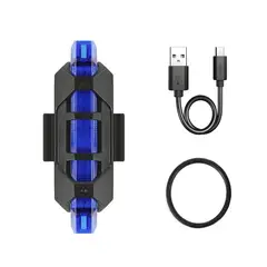 GENERICO - Luz Led Trasera Recargable Bicicleta Ciclismo AZUL