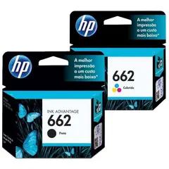 HP - Kit de tintan 662 tricolor y negro (cz104al) (cz103al)