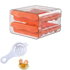 GENERICO - Porta huevos Acrílico doble bandeja huevera para refrigeradora