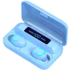 TWS - Audifono Bluetooth F9 PRO Celeste - Full Music 5 a 7h