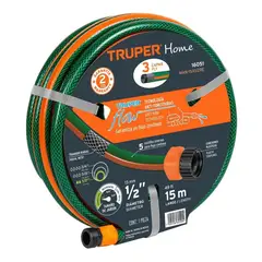 Truper - Manguera 1/2" reforzada 3 capas 15 metros Truper