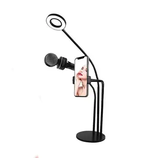 NEO DIGITAL - Kit Stream Luz Led de mesa  Soporte de celular  Soporte de micrófono