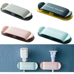 GENERICO - Soporte Organizador Cables Enchufe Blister x 4 Unidades
