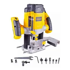 STANLEY - Ruteadora 1/4" 1200 W 27000 Rpm 55 mm + 6 Fresas SRR1200-B2