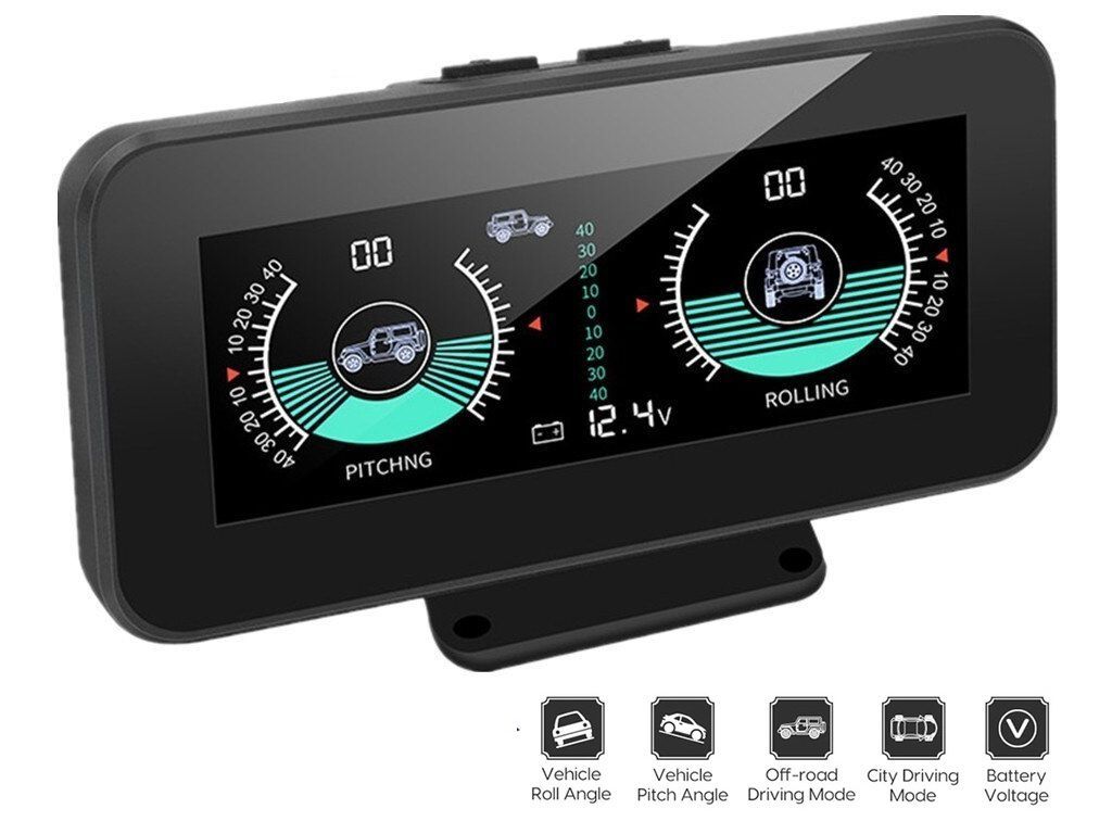 Inclinometro Digital Vehicular Pendiente Inclinación 12-24v