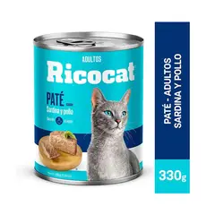RICOCAT - Paté Adultos Lata Sardina y Pollo 330 gr
