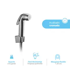 ITALGRIF - Duchita bidet cromada con manguera reforzada