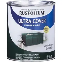 RUST OLEUM - Pintura Ultra Cover Brochable al Agua Verde Oscuro 946ml
