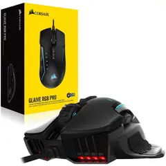 CORSAIR - Mouse Gamer Glaive RGB PRO18k DPI-Cable- Negro