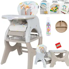 BABY HAPPY - Silla de Comer para Bebe Carpeta Beige Plato Lego Biberon