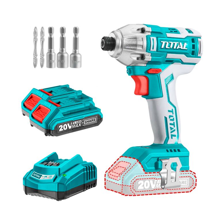 Atornillador De Impacto 20V Inalámbrico Brushless Total - Tirli2002