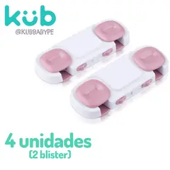 KUB - Protectores De Seguridad Cajones 4 Bebé Simetrico Rosado