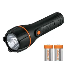 TRUPER - Linterna plástica 1 led 180 lm con 2 pilas D