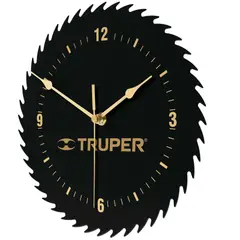 TRUPER - Reloj de pared decorativo negro de metalTruper