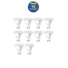PHILIPS - Dicroico led ecohome gu10 4.7 50w luz blanca / pack 10