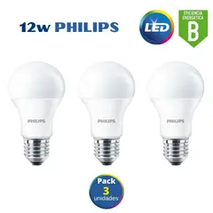 PHILIPS - Foco led 12w ecohome / pack 3 unidades