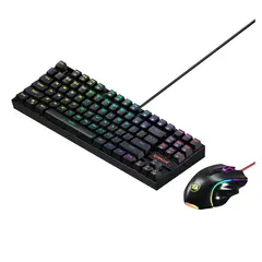 REDRAGON - Combo 2 en 1 K552RGB-BA Mouse/Teclado Mecánico gamer negro