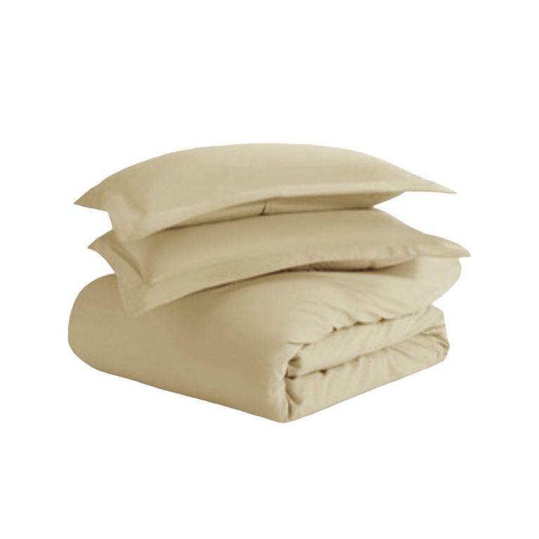 Funda De Plumón De Algodón Pima Queen Beige