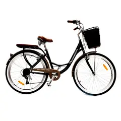 FRAUENFELDER - Bicicleta Vintage Negro Aro 24