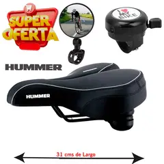 HUMMER - Asiento para Bicicleta Marca Gratis Espejo y Timbre