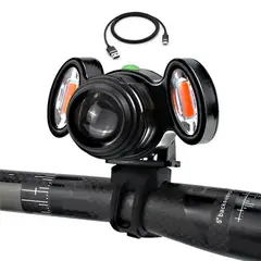 GENERICO - Luz para Bicicleta con Zoon con 3 Lámparas de Aluminio