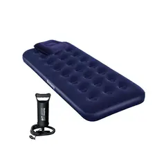 BESTWAY - - Colchon inflable de 1 plaza (1 almohadas + inflador) - Azul