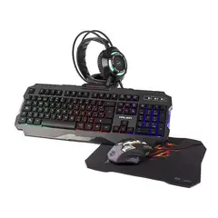 HALION - Combo Gamer 4 en 1 HA-870C Akula Tecl/Mouse/Parlant/Auricul