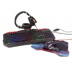 HALION - Combo Gamer 4 en 1 HA-850C Poseidon Teclado/Mouse/Auricular/Pad