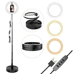 ITELSISTEM - Aro De Luz Led Base Regulable y soporte de Celular