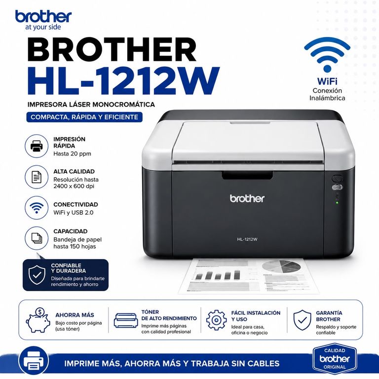 Brother HL 1212W Impresora Láser Monocromática Wifi