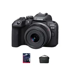 CANON - Cámara EOS R10 + RF-S 18-45MM IS STM + Est + Mem 64Gb + Kit