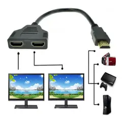 GENERICO - Cable splitter hdmi miltiplicador x2 adaptador conecte 1 equipo 2 tv