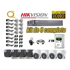 HIKVISION - CÁMARAS SEGURIDAD KIT 8 CON AUDIO INCORPORADO FULL HD + DISCO 2TB