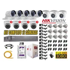 HIKVISION - CÁMARAS SEGURIDAD KIT 12 FULL HD 04 CAMARA CON AUDIO INCORPORADO 2TB