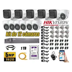 Hikvision - CÁMARAS SEGURIDAD KIT 12 5MP + DISCO 1TB OFERTA HDMI