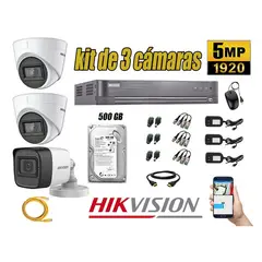 Hikvision - CÁMARAS SEGURIDAD KIT 3 5MP + DISCO 500GB OFERTA HDMI