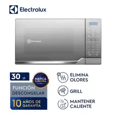 Electrolux - Horno Microondas 30Lts Plata Electrolux -EMDO30G2GSRUG