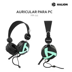 HALION - AURICULAR CMICROFONO HA-211-Negro Verde